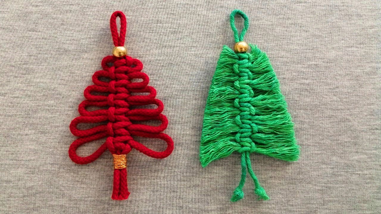 DIY 🎄 ARBOLITOS 🎄 de NAVIDAD en MACRAME (paso a paso) | DIY Macrame Christmas Tree Ornament