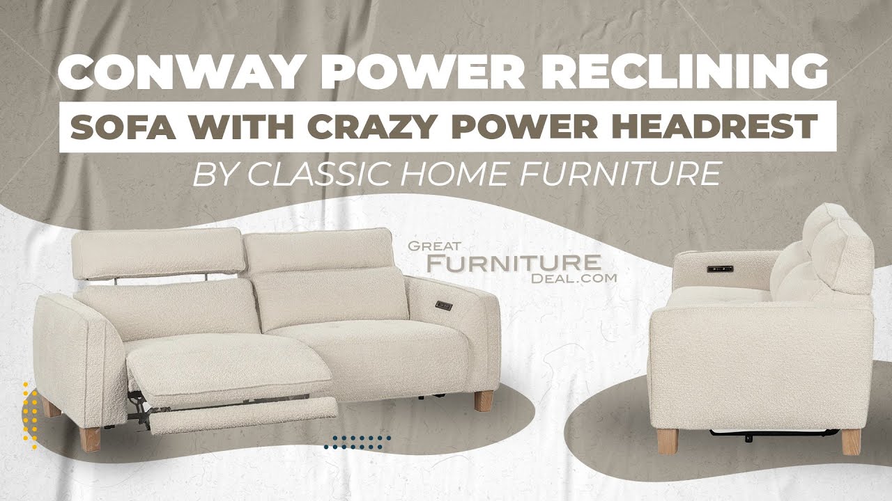 Conway Power Recliner Sofa by Classic Home - Crazy Power Headrest!