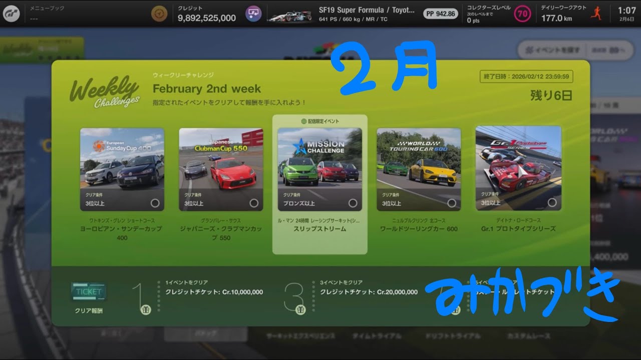 Gt7 ウィークリー消化