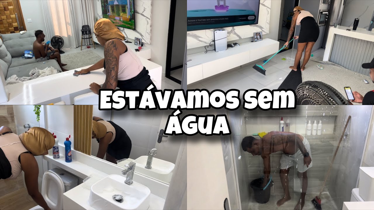 LIMPANDO A CASA SEM ÁGUA/ ESTAVA UMA BAGUNÇA MAIS CONSEGUIMOS