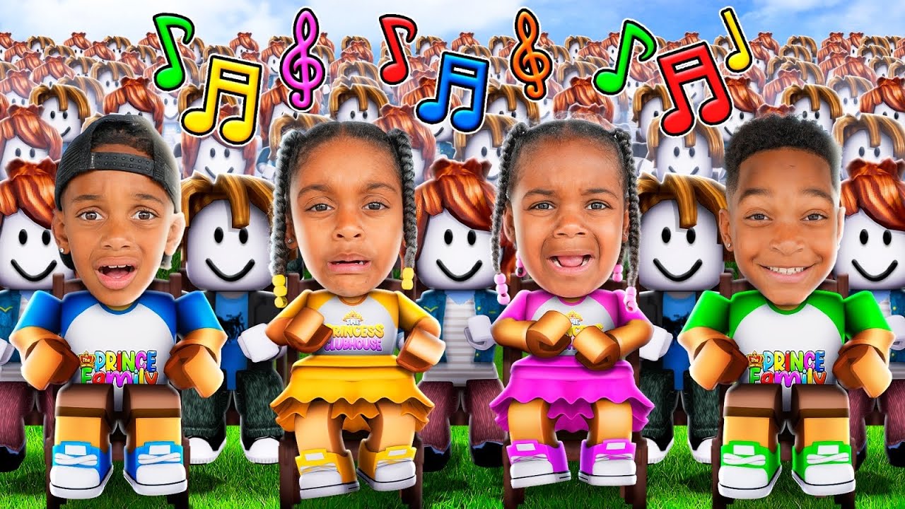 100 PLAYER MUSICAL CHAIRS WITH KYRIE, DJ, NOVA & AYLA IN ROBLOX  | The Princess Clubhouse