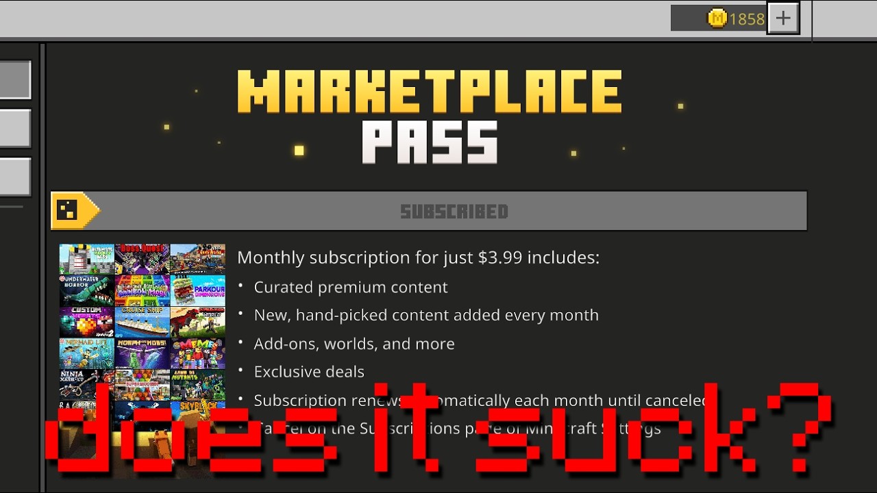 I've had the Minecraft Marketplace Pass for a YEAR... is it worth it?