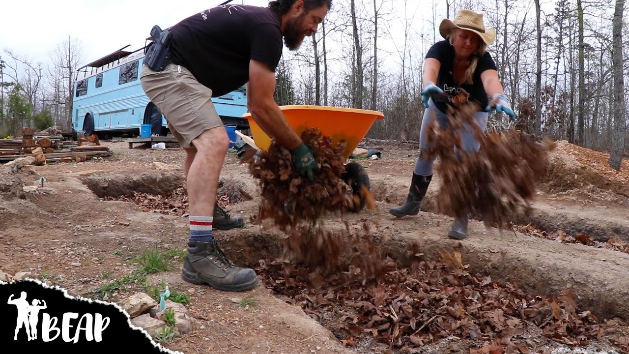 Terra Preta Layering For Future Greenhouse Garden AND Skoolie INVADED By Mouse… YIKES!