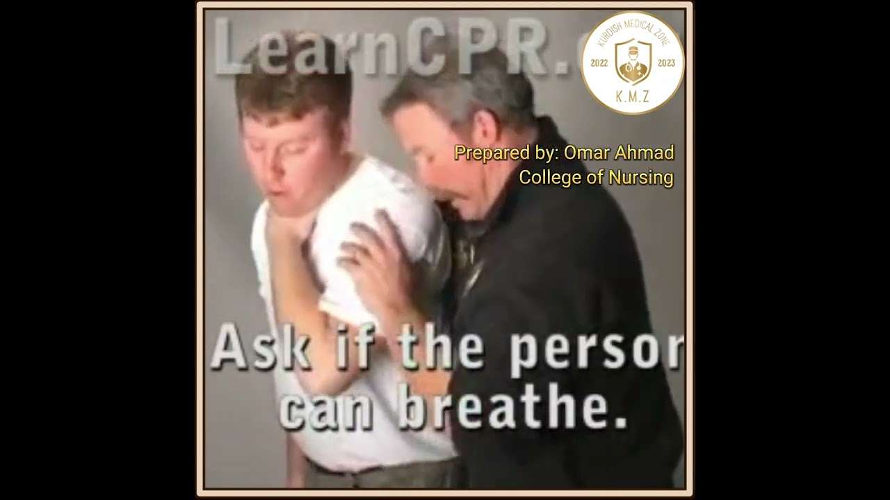 first aid for choking -فریاگوزاری سەرەتایی بۆ خنکان