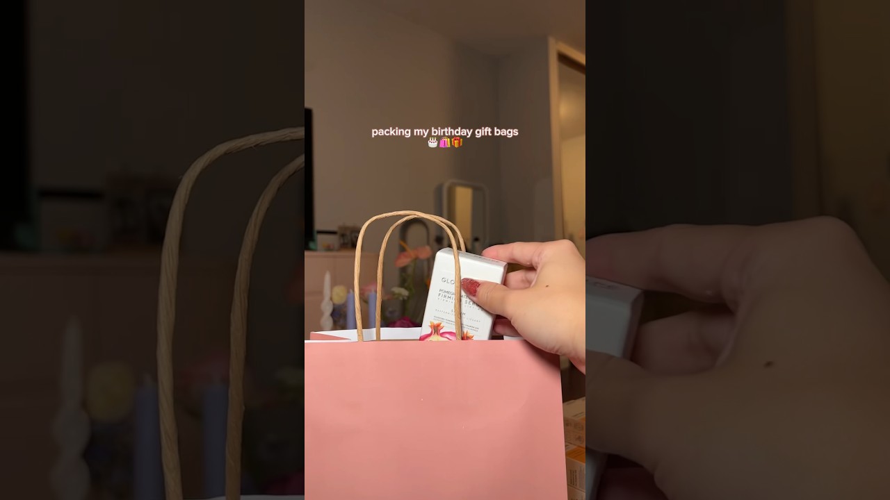 Pack my birthday gift bags with me 🛍️🎁✨ #skincareshorts