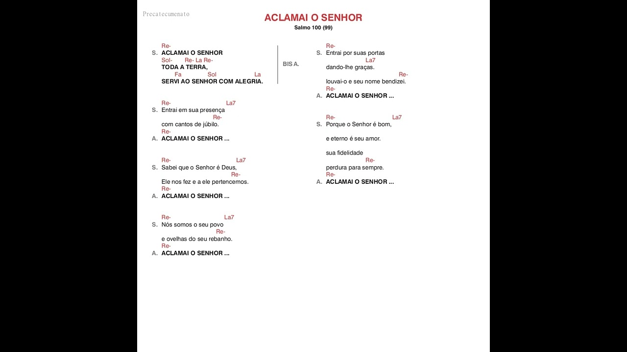 Aclamai o senhor - Neocatecumenato