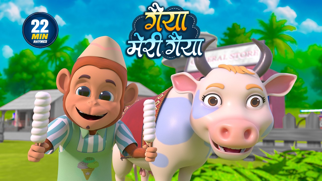 गैया मेरी गैया | नॉन-स्टॉप मजेदार राइम्स | Gaiya Meri Gaiya | 22 Minutes Hindi Rhymes For Kids