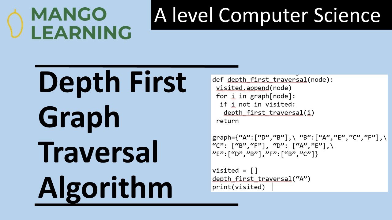 Depth First Graph Traversal Algorithm