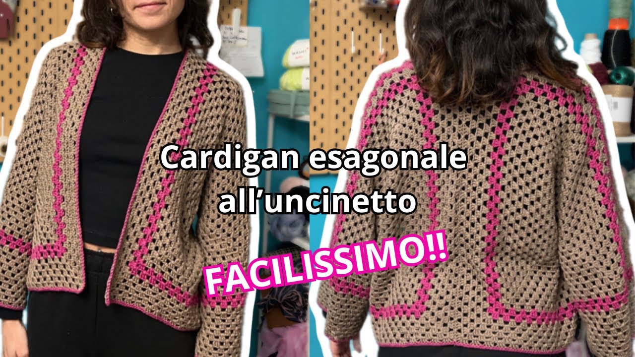Come Fare Cardigan Esagonale all'Uncinetto Facile | Tutorial per principianti