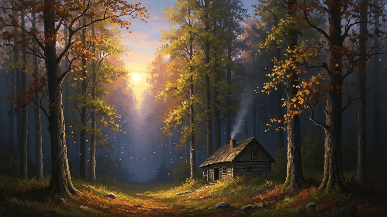Ambient ART TV 4K: Relaxing Lone Cabin Vintage Landscape | Gallery TV