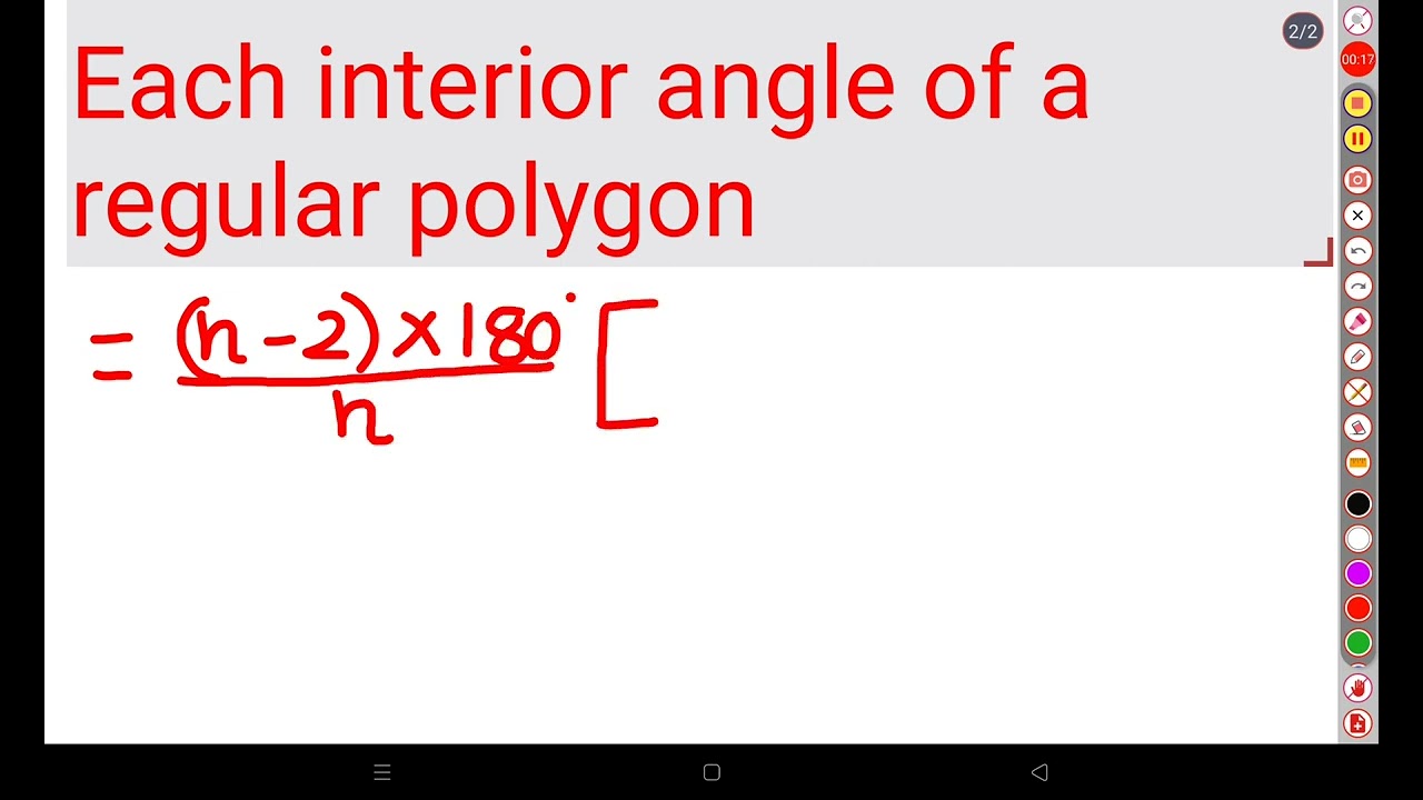 Formula for finding each interior angle of a regular polygon