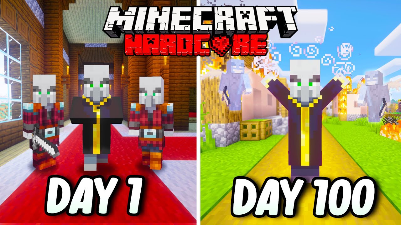 Я выжил 100 дней в роли ЭВОКЕРА в хардкорном Minecraft... Minecraft Hardcore 100 дней