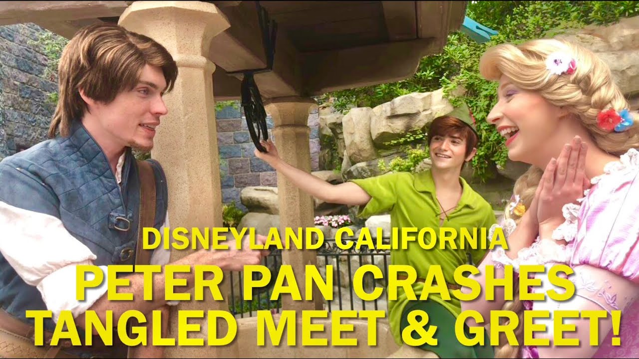 Peter Pan CRASHES This Tangled Meet and Greet With Rapunzel and Flynn Rider! Disneyland #disney