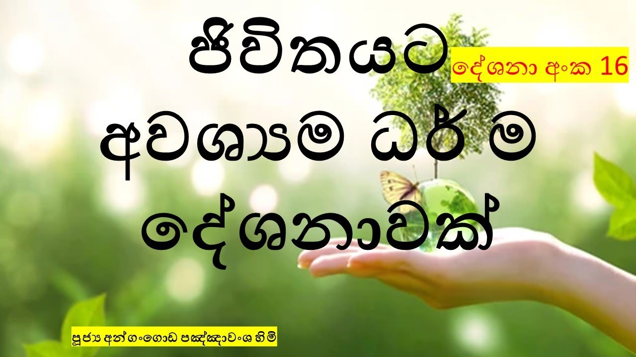 දේශනා අංක 16  ජිවිතයට අවශ්‍යම ධර් ම දේශනාවක්  පූජ්‍ය අන්ගංගොඩ පඤ්ඤාවංශ හිමි