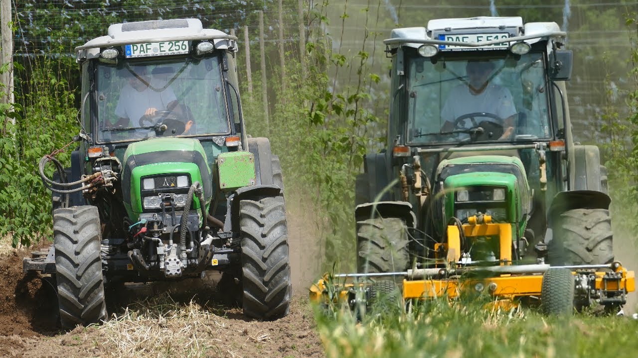 Rotorgrubber im Hopfen 🍺 Deutz-Fahr Hopfentraktoren beim Ackern!