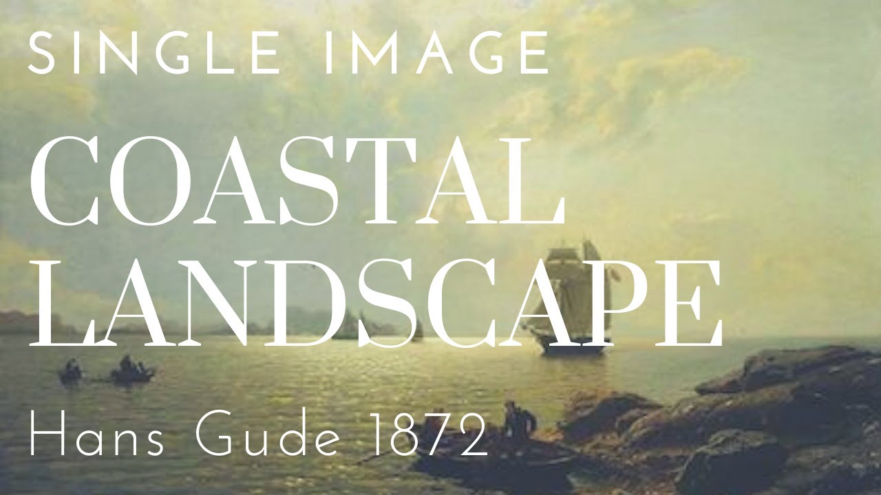 Coastal Landscape Single Image No music Famous Vintage Art for TV Gallery Wall Background HD 1080p