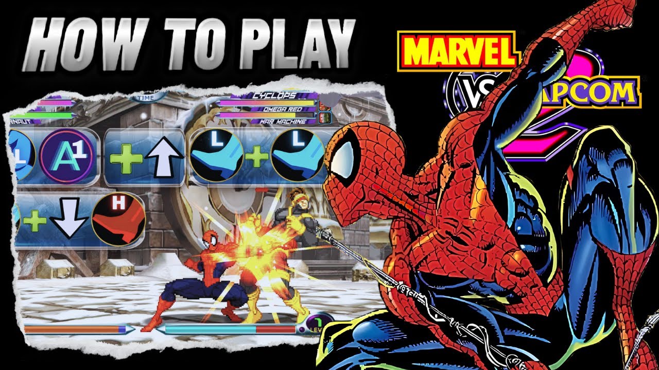 How to Play Spider-Man Tutorial - MVC2 Arcade/Marvel Vs Capcom 2 (Fighting Collection)