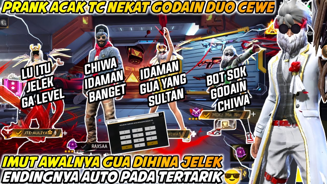PRANK ACAK TC NEKAT GODAIN DUO CEWE IMUT AWALNYA GUA DIHINA BOT JELEK ENDINGNYA AUTO PADA TERTARIK