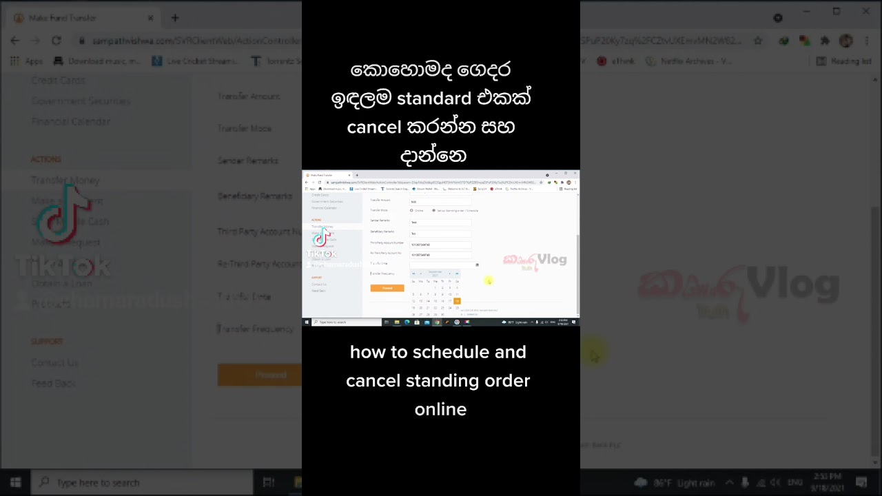 කොහොමද ගෙදර ඉඳලම standing order එකක් දාන්නෙ cancel කරන්නේ #Sampath_vishwa #online_banking