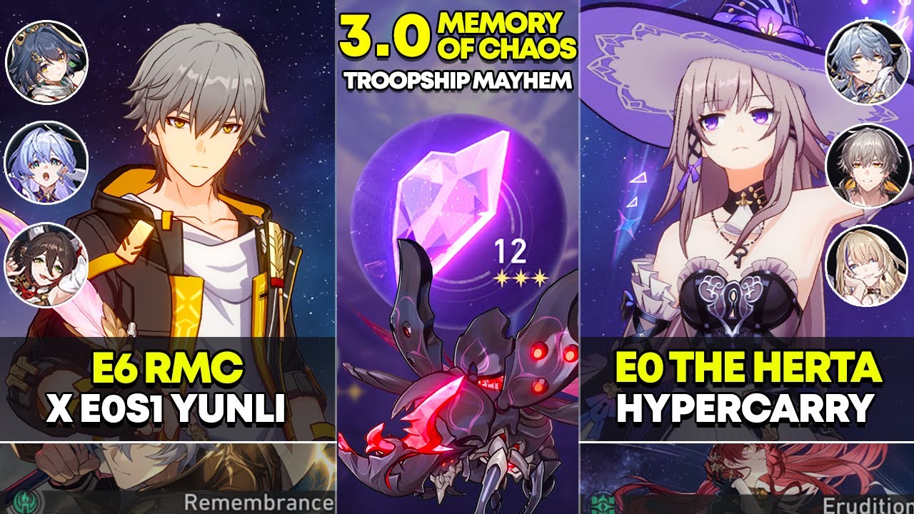 E6 Remembrance MC x Yunli & E0 Herta Hypercarry | Memory of Chaos 12 | Honkai Star Rail 3.0
