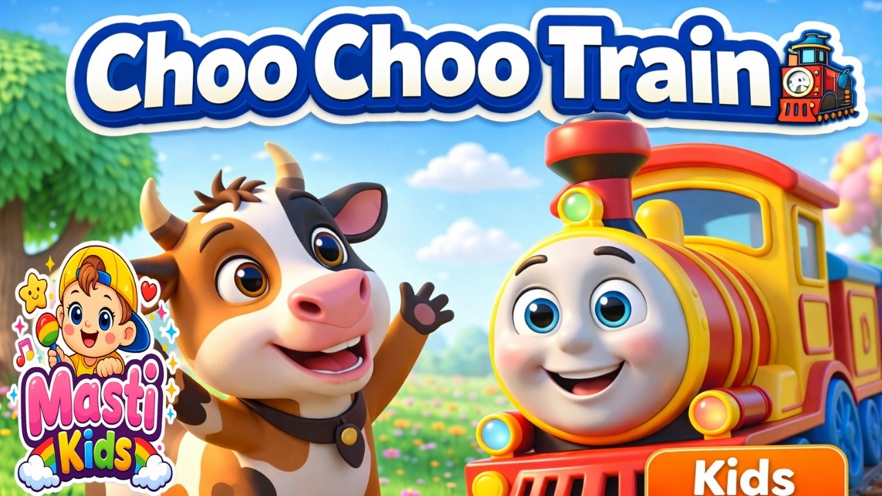 Choo Choo Train Song 🚂 | Colorful Train Rhymes for Kids | 3D Baby Songs
