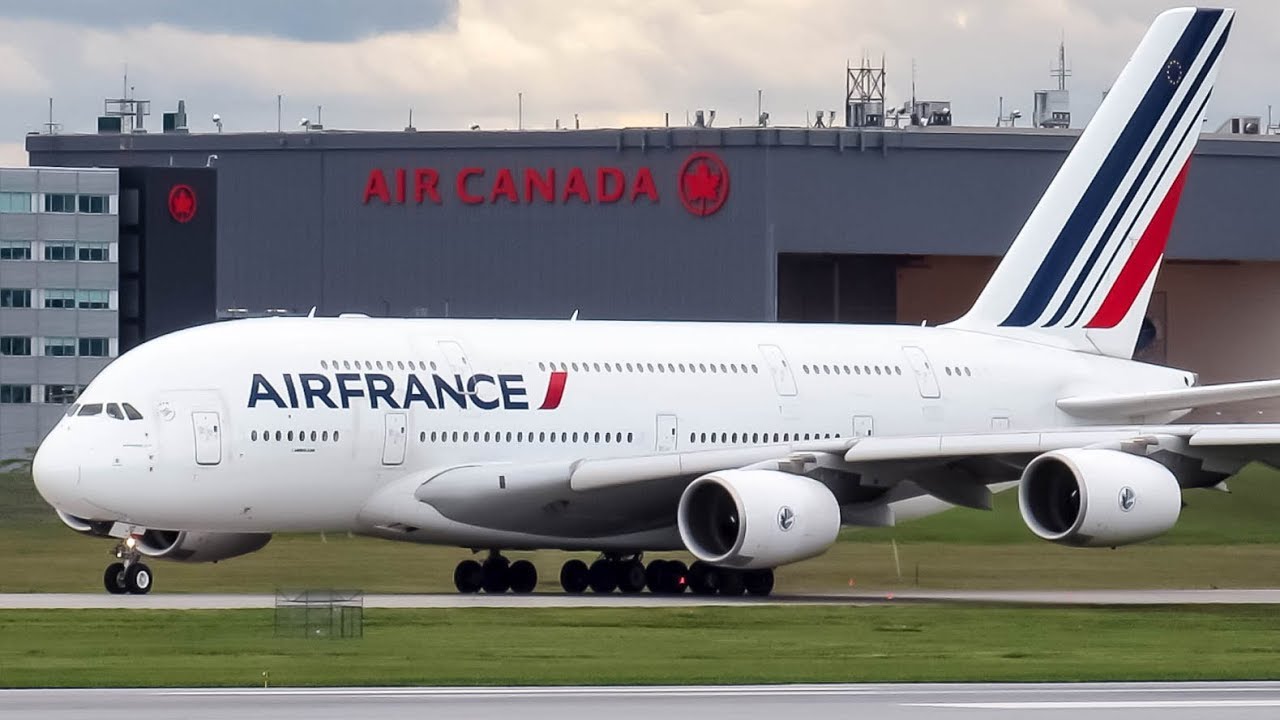 *Diversion* Air France Airbus A380-800 (A388) landing & departing Montreal (YUL/CYUL)