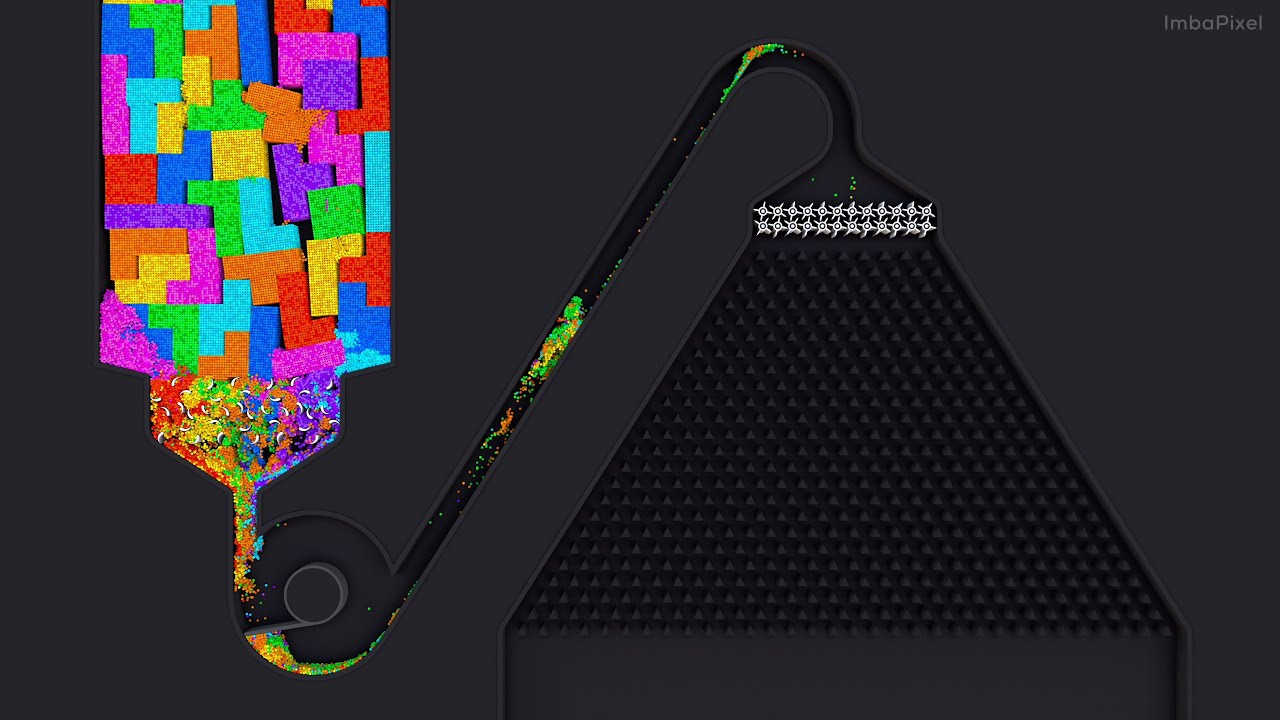 Shredding Tetris. Crusher Machine. Simulation [29]