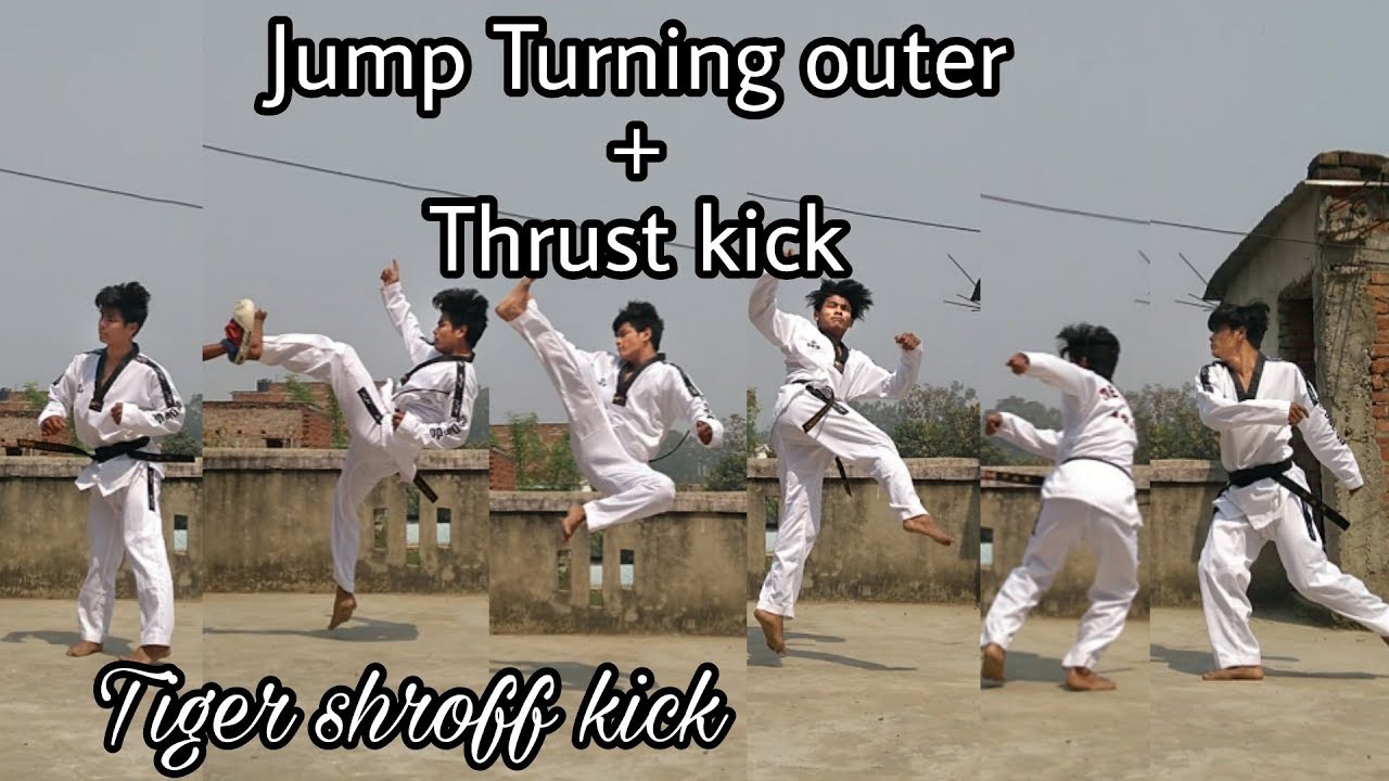 Jump Turning outer+Thrust Kick//Tiger shroff kick//Sahil Gurung