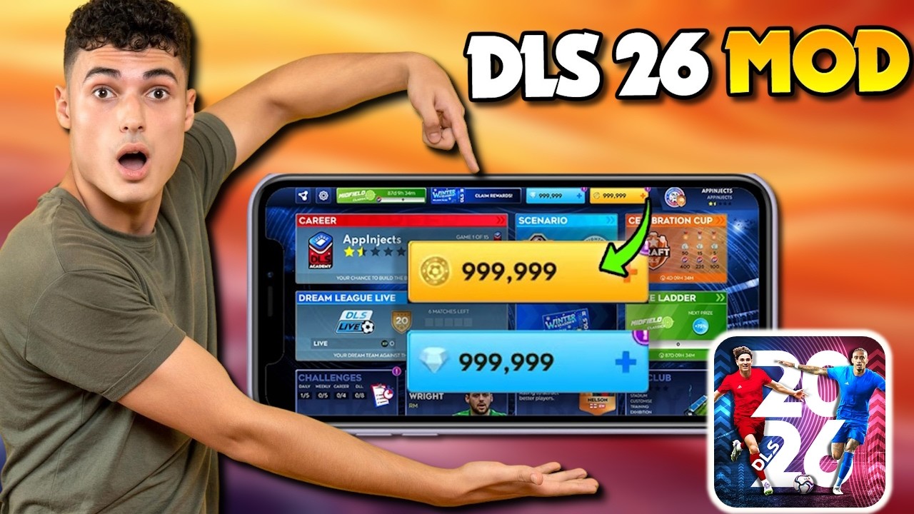 DLS 26 Hack/Mod 💎 How to Get UNLIMITED Diamonds & Coins in Dream League Soccer 2026!