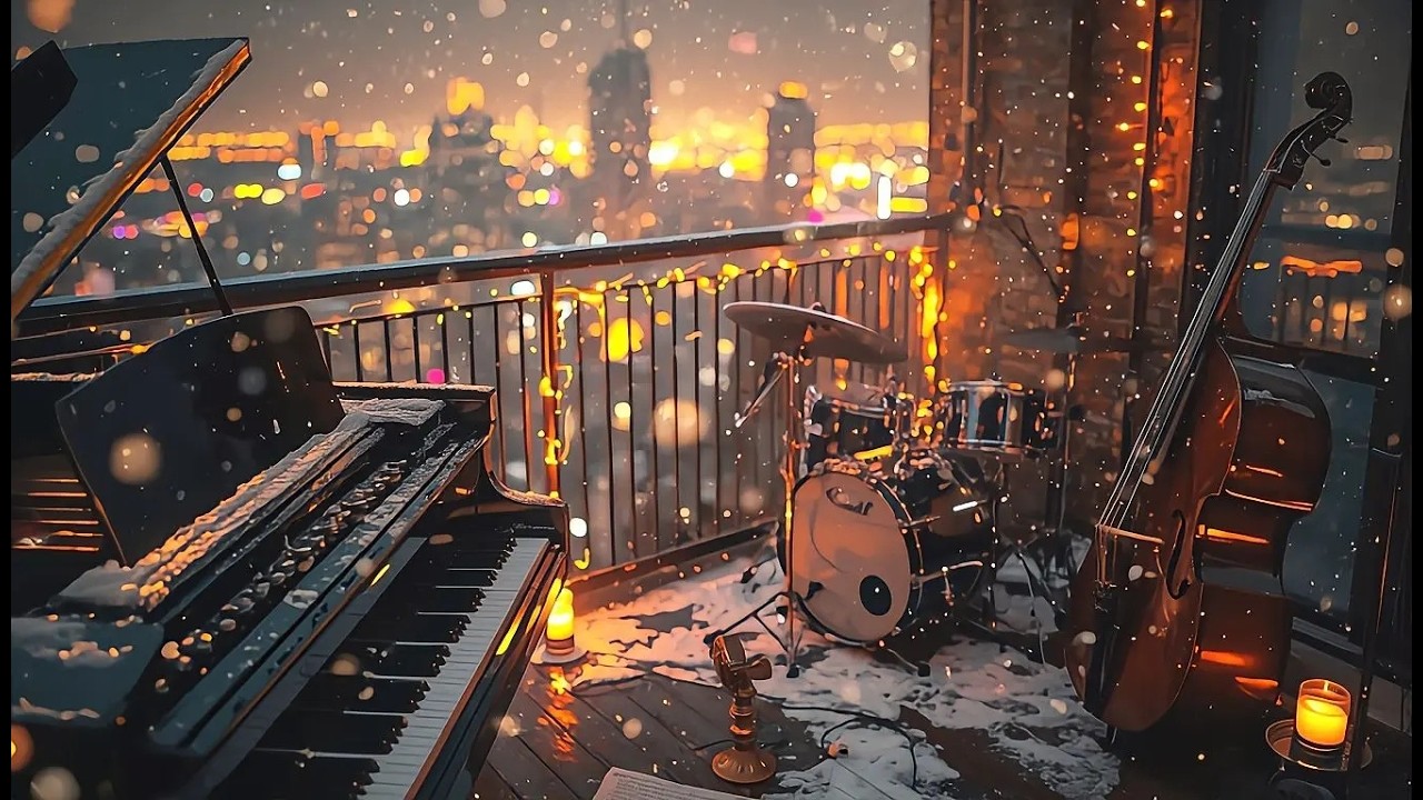 Winter Balcony Ambience with Relaxing Jazz Music 39