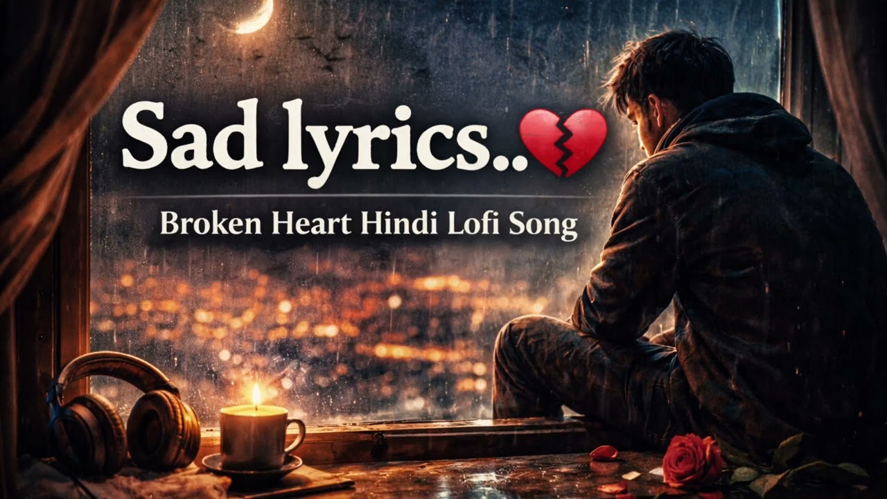 रात भर तेरी याद 💔 | Hindi Sad Lofi Song | Broken Heart Lyrics #sad #lofi #alone #trending 