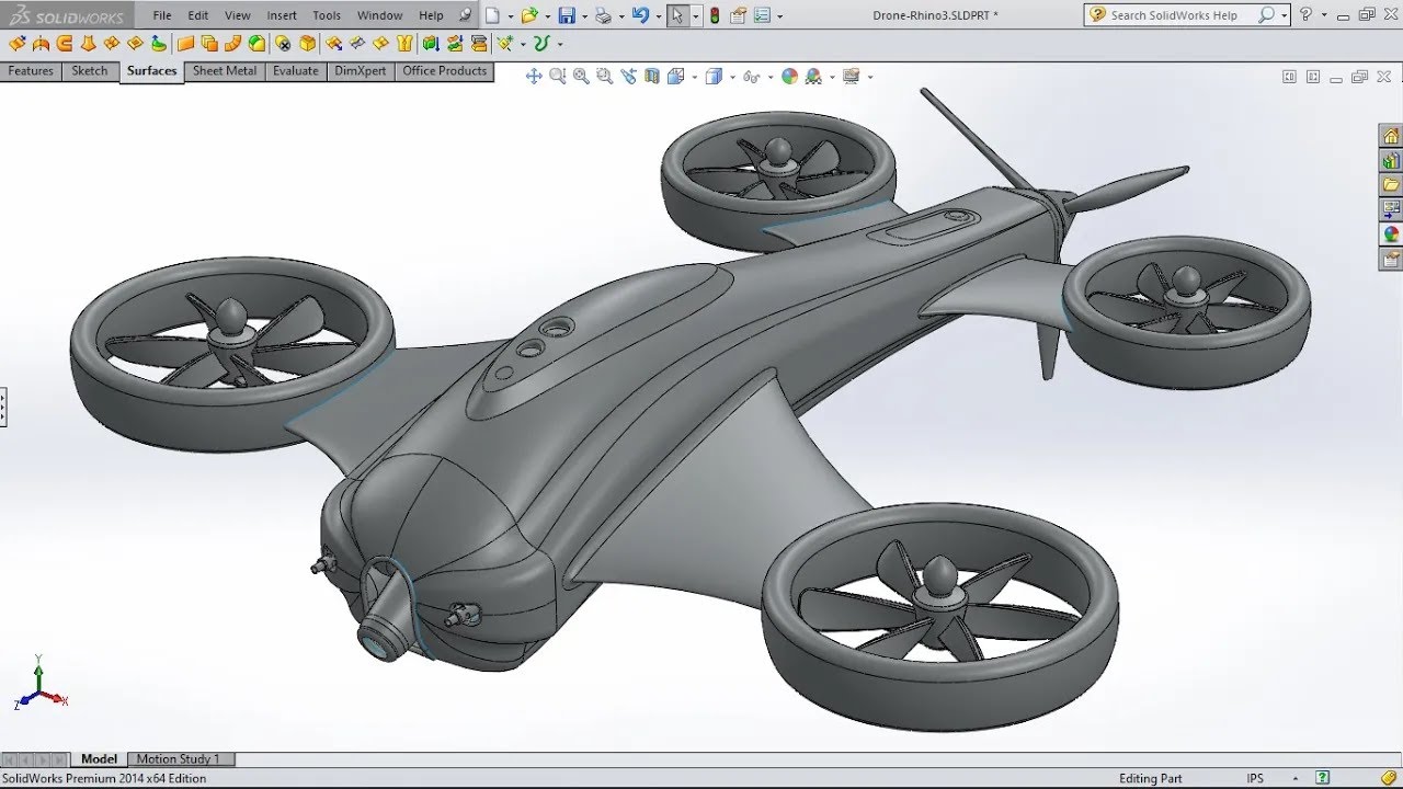 Learn Solidworks Surface Modeling and Craft a Deadly Reaper Drone | Solidworks Tutorial_Part-1