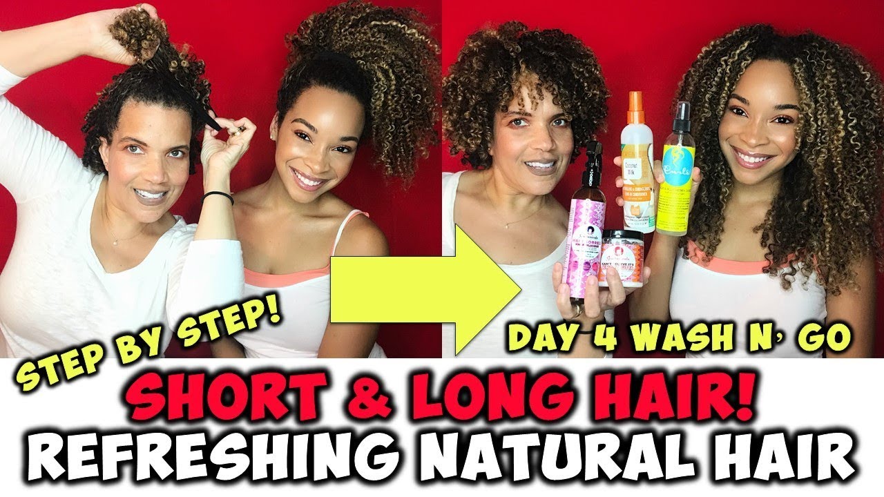 Refreshing Short & Long Natural Hair | Morning Routine | Day 4 Wash n' Go