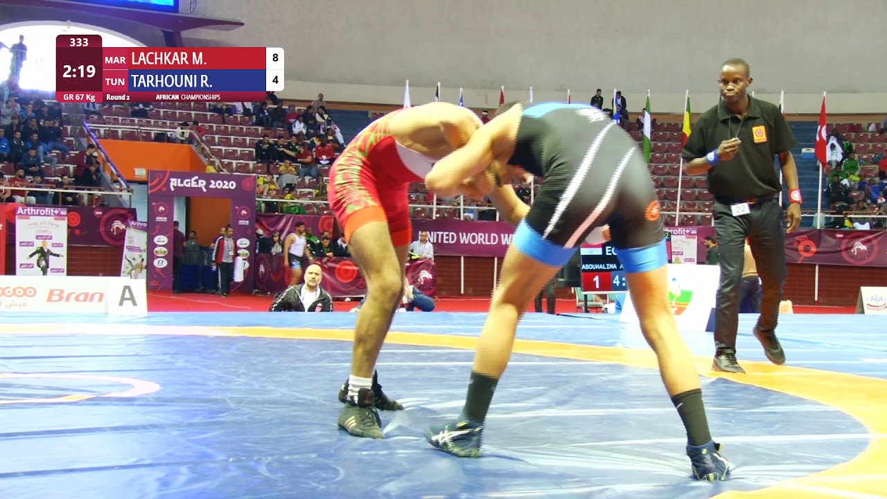 Round 2 GR - 67 kg: M. LACHKAR (MAR) v. R. TARHOUNI (TUN)