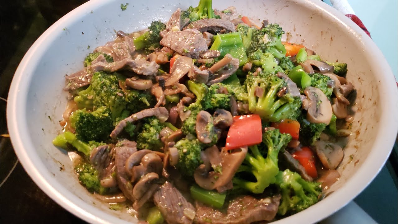 Beef Broccoli and Mushrooms with Oyster sauce