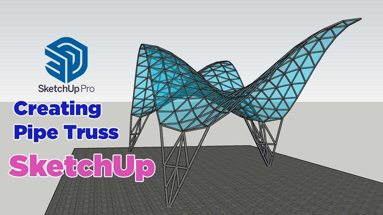 Creating a pipe truss shed fabrication in SketchUp using the Sandbox and Line2Tube plugins #sketchup
