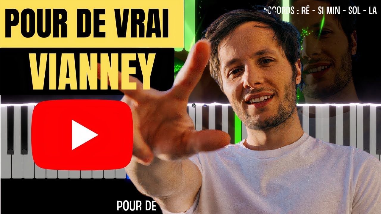 VIANNEY - POUR DE VRAI (Piano Tutorial Instrumental Lyrics Cover Karaoké)