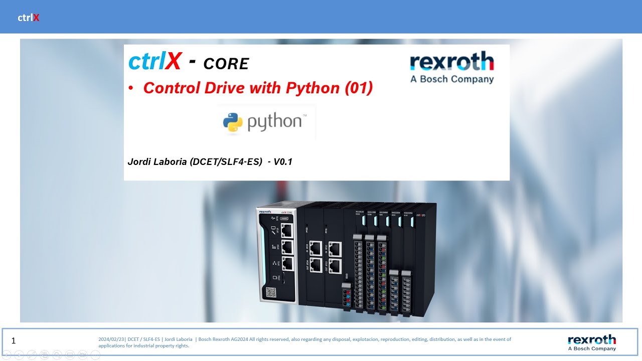 Control of an Indradrive or CtrlX Drive With Python - Part 01