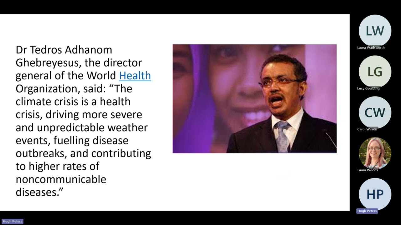 A “Planetary Health and Sustainability” Green Week Webinar, by Hugh Peters.