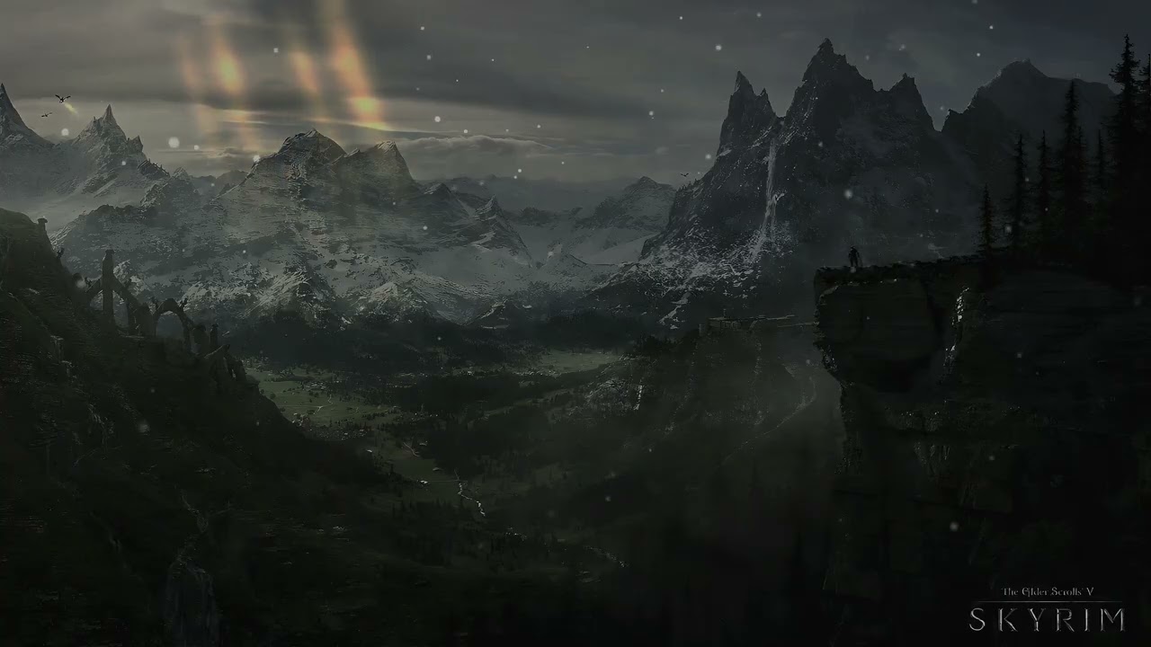 Skyrim Inspired Night Ambience 🌌 | Nordic Fantasy Music for Sleep (2 Hours)