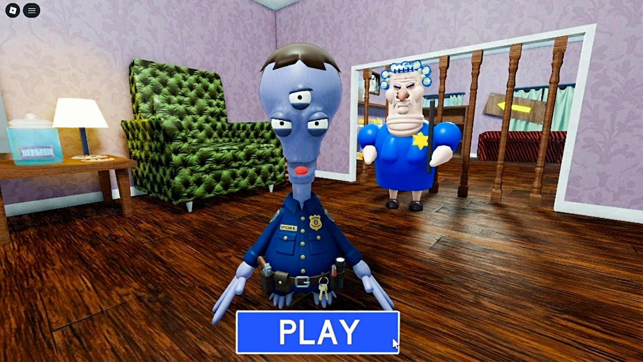 ALIEN POLICE got CAUGHT! in GRUMPY GRAN HOUSE New Scary Obby Roblox