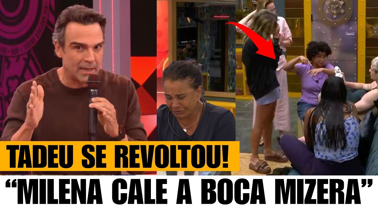 BBB26: TADEU SURTA E CHAMA MILENA DE MAL-EDUCADA E INSUPORTÁVEL APÓS GRAVE ATITUDE SER TOMADA
