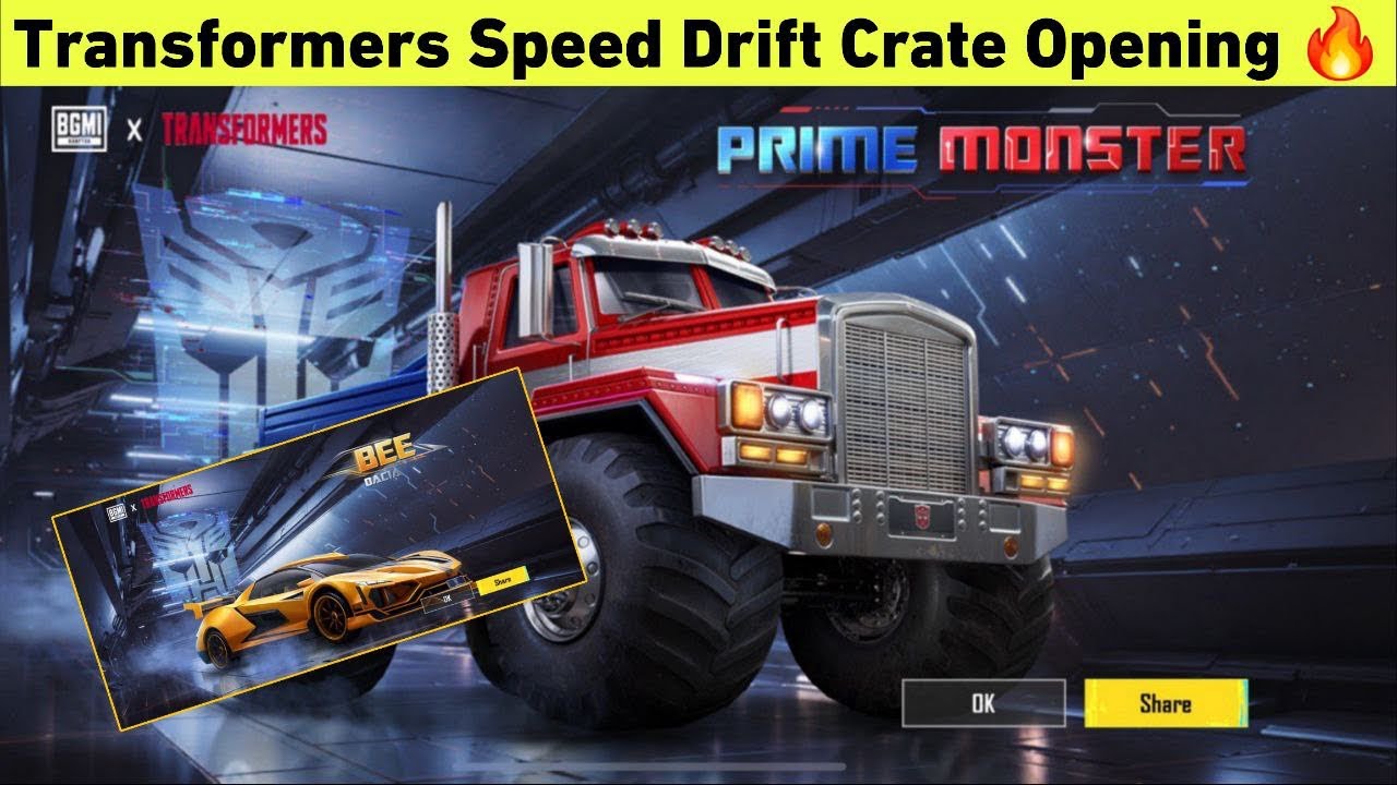 😍Transformers Speed Drift Crate Opening BGMI 30000 UC