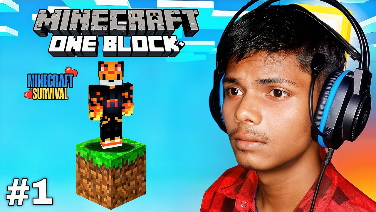 First Day in Minecraft ONE BLOCK!