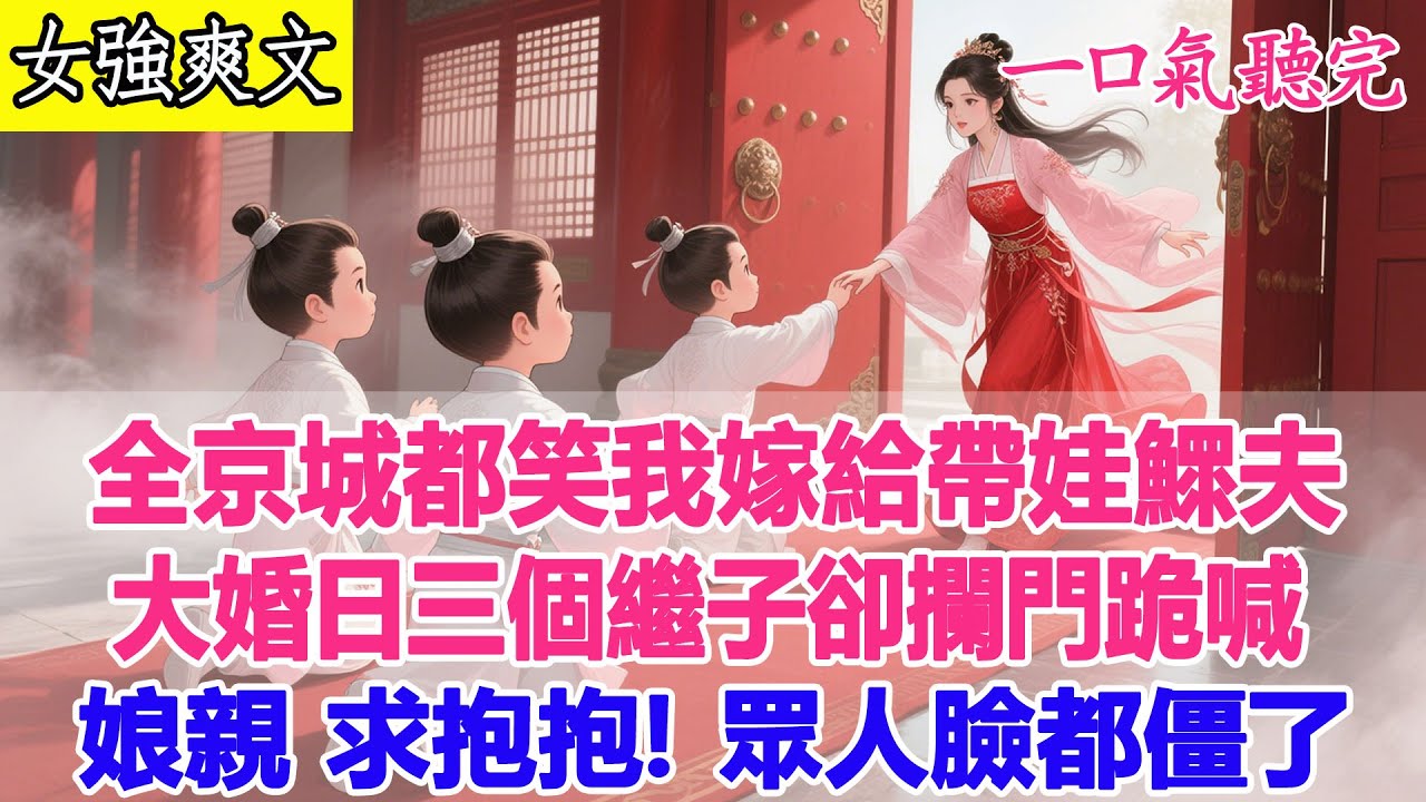 【完結爽文】全京城都笑我嫁給帶娃鰥夫，大婚日三個繼子卻攔門跪喊：娘親，求抱抱！#小說#逆襲 #爽文完結 #大女主#古風 #古言