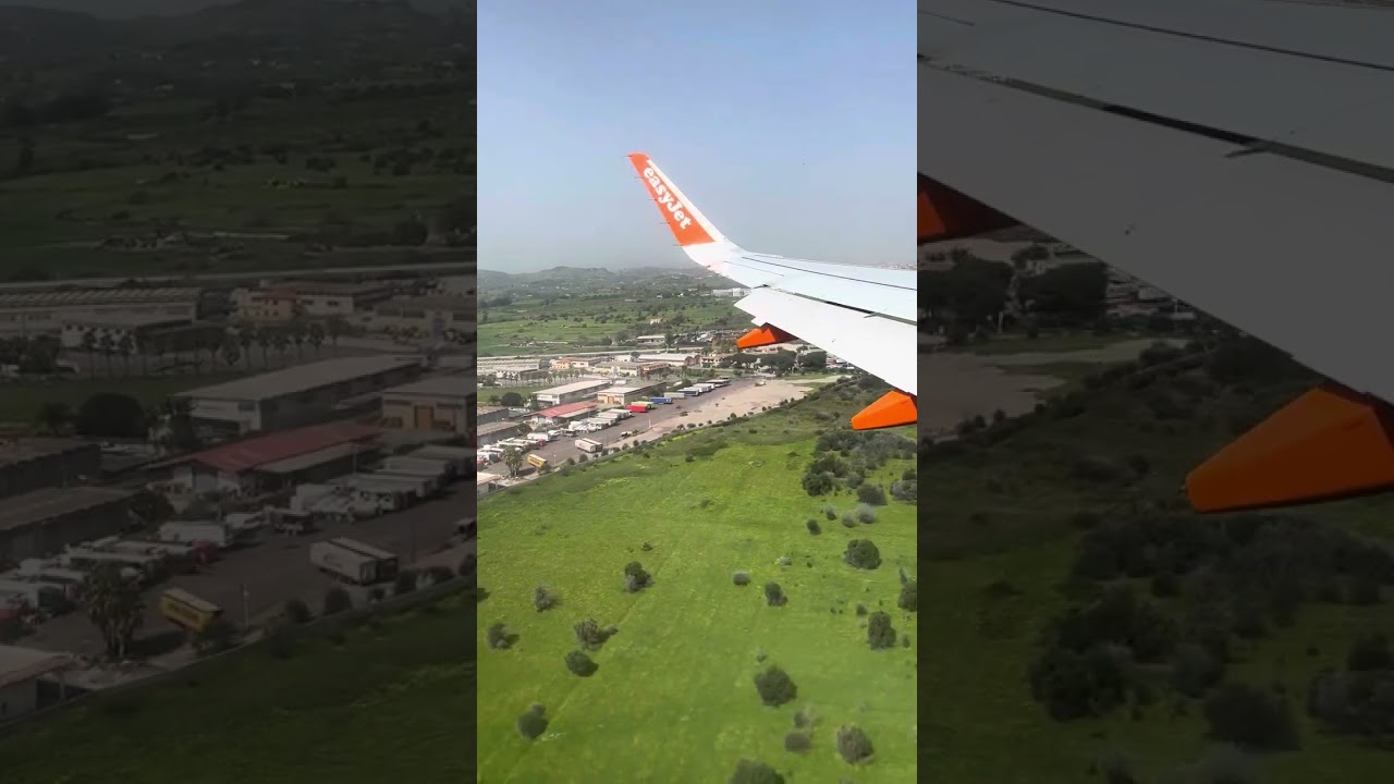 EasyJet flight landing at Catania Airport in Sicily 15th March 2025