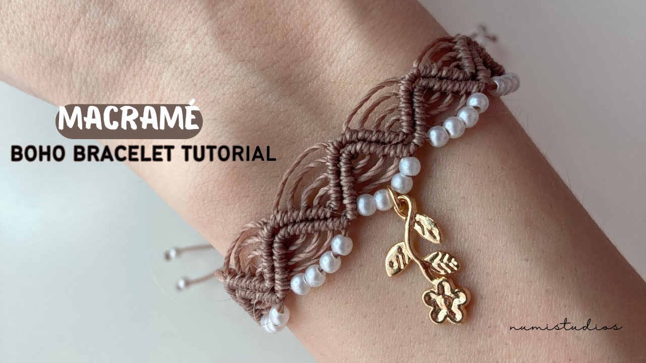 DIY Boho Macrame Bracelet | Easy Tutorial with Beads & Charm