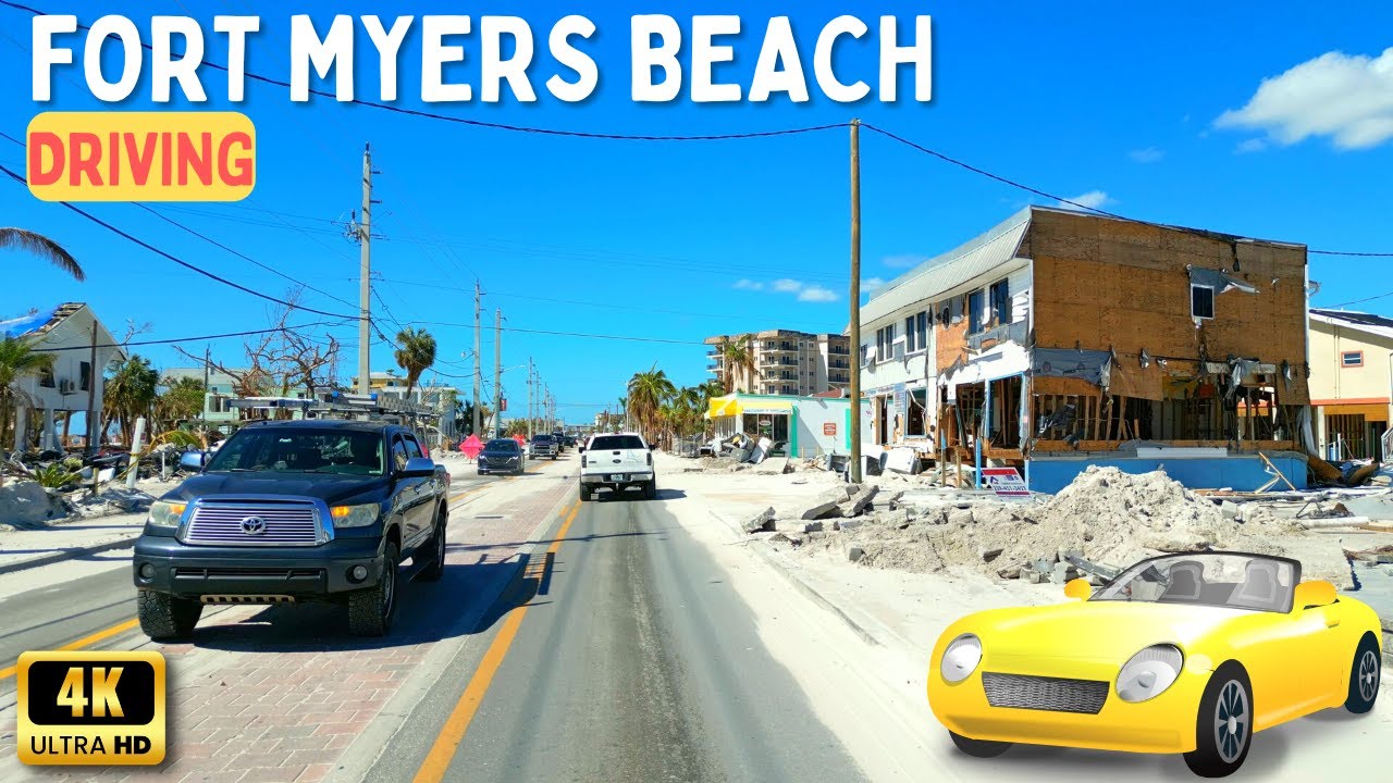 Fort Myers Beach Florida - Driving Through