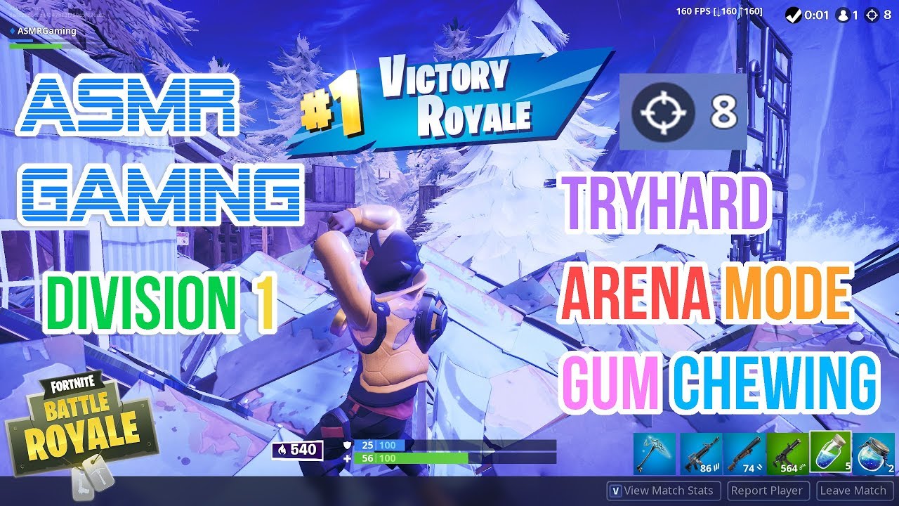 ASMR Gaming | Fortnite Tryhard Arena Mode Division 1 Gum Chewing 🎮🎧Controller Sounds + Whispering😴💤