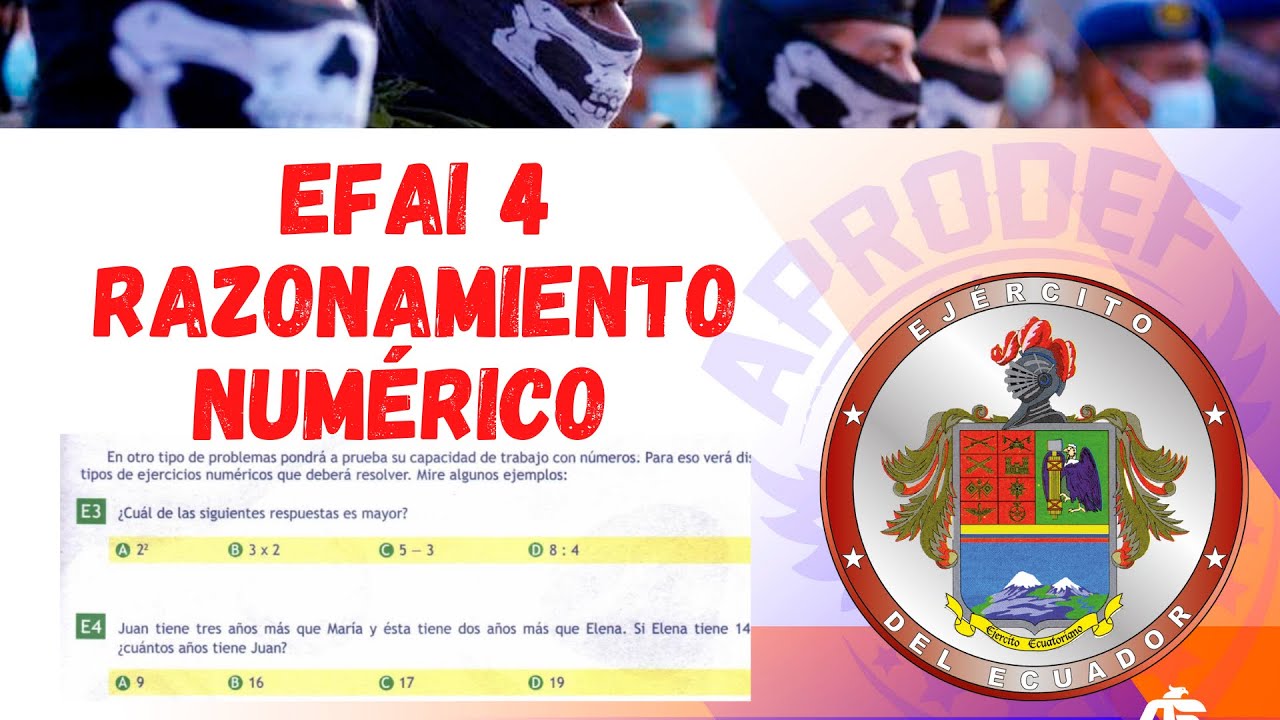 ESMIL /ESFORSE :Pruebas psicológicas | Razonamiento Numérico Efai 4